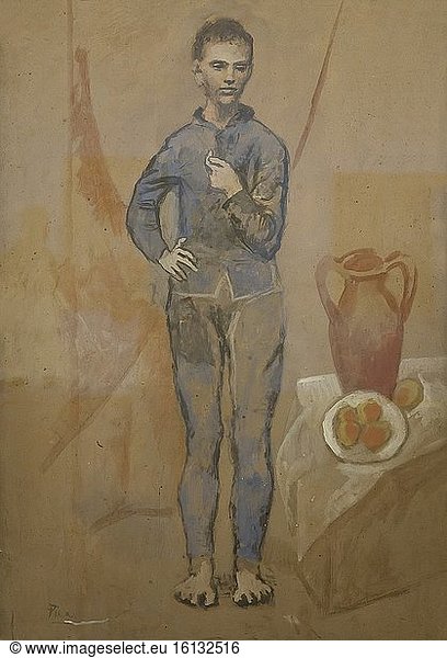 Gaukler mit Stilleben  Pablo Picasso  1905  National Gallery of Art  Washington DC  USA  Nordamerika.
