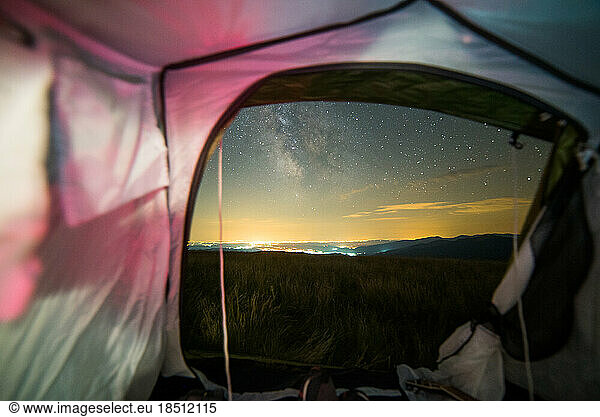 Gazing at Milky Way from inside the Tent