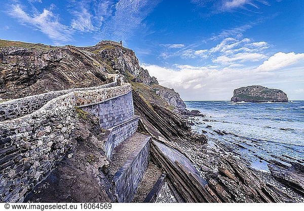 Gaztelugatxe islet in on the coast of Biscay province of Spain.