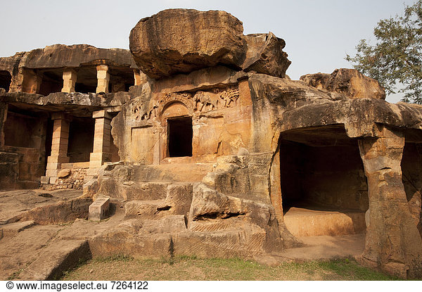 Gebäude  Zeit  schnitzen  Höhle  1  König - Monarchie  Mönch  Asien  Indien  Orissa