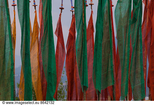 Gebetsfahnen  Paro-Tal  Bhutan
