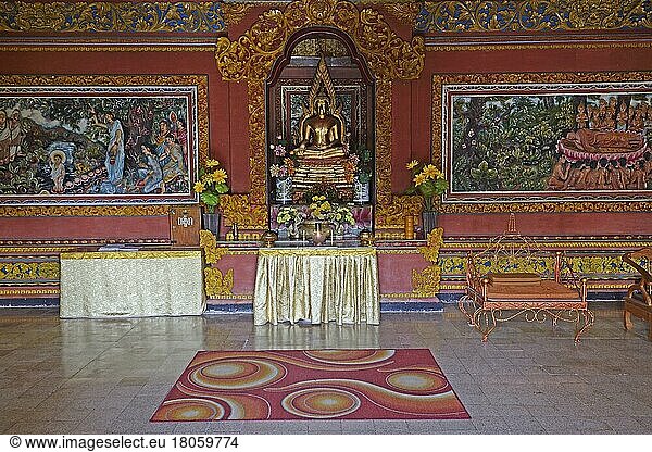 Gebetsraum des buddhistischen Kloster Brahma Vihara  Banjar  Nordbali  Bali  Indonesien  Asien