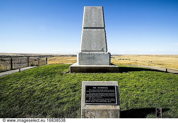 Gedenkstätte Monument. Little Bighorn Schlachtfeld National Monument. Crow Agency  Montana  U.S.A.  Nordamerika.