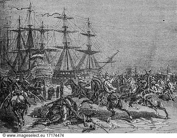 Gefangennahme der holländischen flotte  1792-1804  geschichte frankreichs von henri martin  herausgeber furne 1850.