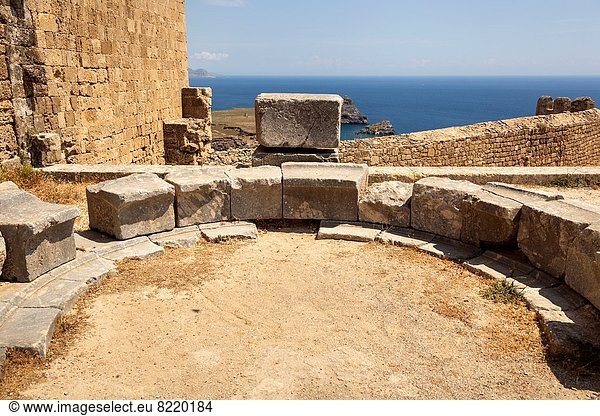 Geistlicher Akropolis Griechenland Lindos Rhodos