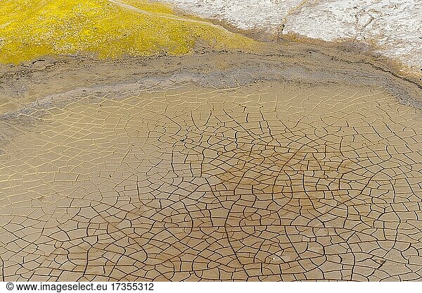 Gelb-gefärbte Schwefelsteine  Alexandros Krater  Nisyros  Dodekanes  Griechenland  Europa