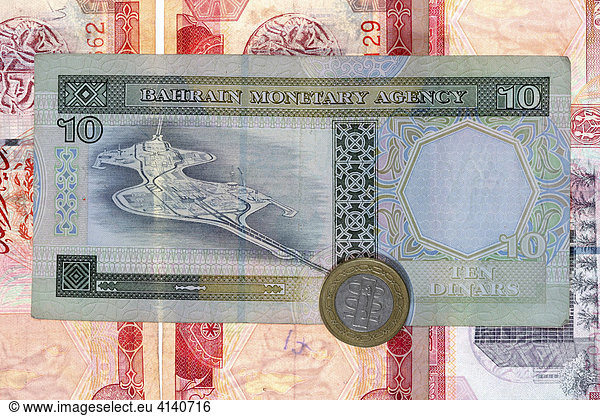 Geldscheine der Bahrain Monetary Agency  Landeswährung Dinar  Bahrain-Dinar (BHD)  Bahrain