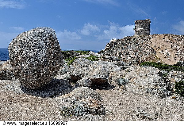 Genovese Tower of Omigna  Gulf of Peru  Cargèse Region  Corsica  France
