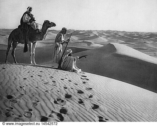 Geo. hist.  Arabien  Beduinen in der WÃ¼ste  um 1900
