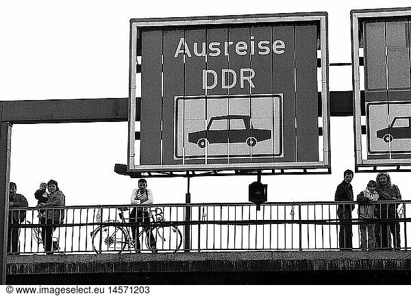 Geo. hist.  Deutschland  Bayern  GrenzÃ¼bergang Rudolphstein zur DDR  12.11.1989 Geo. hist., Deutschland, Bayern, GrenzÃ¼bergang Rudolphstein zur DDR, 12.11.1989,