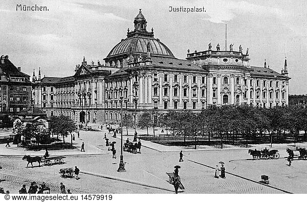 Geo. hist.  Deutschland  MÃ¼nchen  Justizpalast  erbaut 1890 - 1897