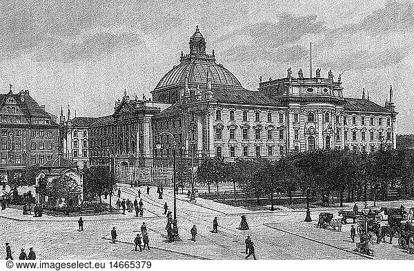 Geo. hist.  Deutschland  MÃ¼nchen  Justizpalast  erbaut 1890 - 1897