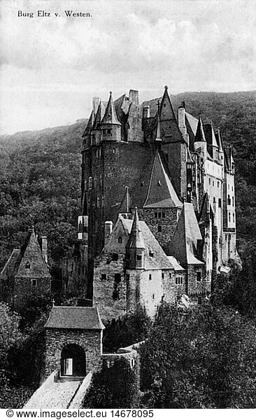 Geo. hist.  Deutschland  SchlÃ¶sser & Burgen  Burg Eltz  von Westen  um 1900