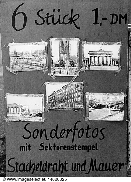 Geo. hist. Deutschland  StÃ¤dte  Berlin  Mauer  Souveniers  Sonderfotos mit Sektorenstempel  1962
