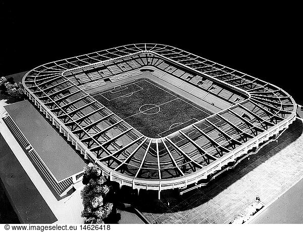 Geo. hist.  Deutschland  StÃ¤dte  Dortmund  Westfalenstadion  erbaut 1974 Geo. hist., Deutschland, StÃ¤dte, Dortmund, Westfalenstadion, erbaut 1974,