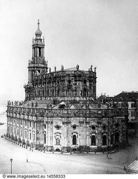 Geo. hist.  Deutschland  StÃ¤dte  Dresden  Katholische Hofkirche  erbaut 1739 - 1751 Geo. hist., Deutschland, StÃ¤dte, Dresden, Katholische Hofkirche, erbaut 1739 - 1751,