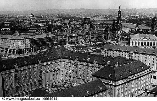 Geo hist.  Deutschland  StÃ¤dte  Dresden  Stadtansicht  Blick Ã¼ber die Altstadt  1963