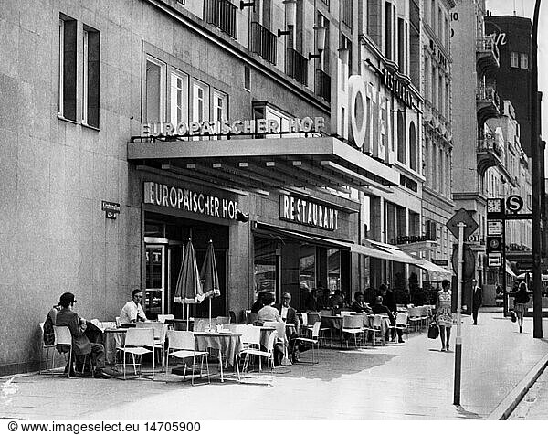 Geo. hist.  Deutschland  StÃ¤dte  Hamburg  Gastronomie  Hotel und Restaurant 'EuropÃ¤ischer Hof'  Kirchenallee  Juli 1970