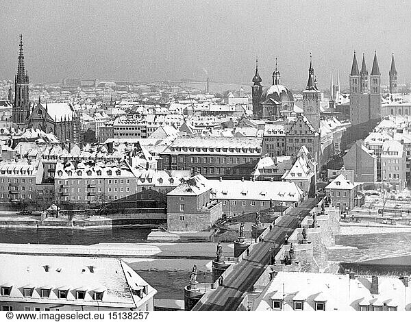 Geo hist.  Deutschland  StÃ¤dte und Gemeinden  WÃ¼rzburg  Ãœbersicht  Blick Ã¼ber die Altstadt  1970er Jahre