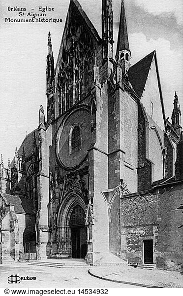 Geo. hist.  Frankreich  StÃ¤dte  Orleans  Kirchen  St. Aignan  erbaut: 1439 - 1509