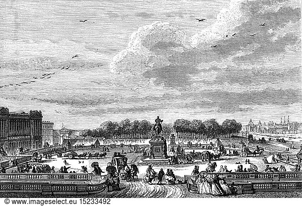 Geo hist.  Frankreich  StÃ¤dte und Gemeinden  Paris  Place Royale (Place de la Concorde)  angelegt 1755 - 1776