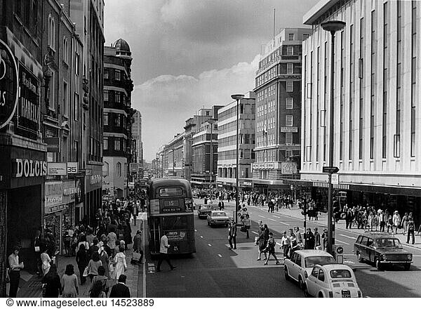 Geo. hist.  GroÃŸbritannien  England  London  StraÃŸen  Oxford Street  1960er Jahre Geo. hist., GroÃŸbritannien, England, London, StraÃŸen, Oxford Street, 1960er Jahre