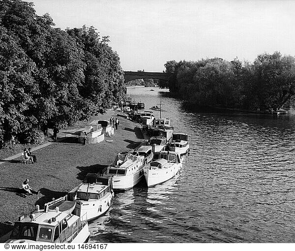 Geo. hist.  GroÃŸbritannien  Landschaften  England  FlÃ¼sse  Themse bei Henley-on-Thames  1960er Jahre