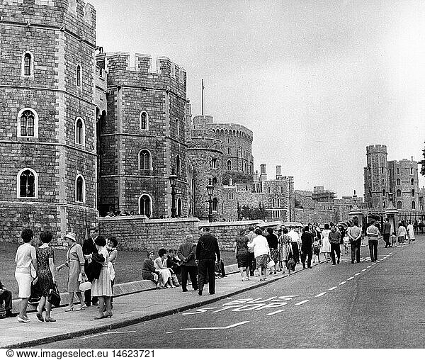 Geo.  hist.  GroÃŸbritannien  SchlÃ¶sser  Windsor Castle  AuÃŸenansicht  1960er Jahre