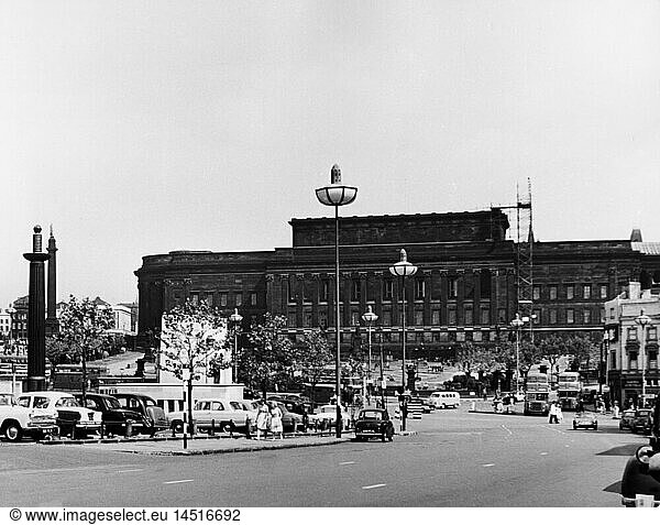 Geo.  hist.  GroÃŸbritannien  StÃ¤dte  Liverpool  GebÃ¤ude  St. Georges Hall GerichtsgebÃ¤ude  AuÃŸenansicht  um 1960