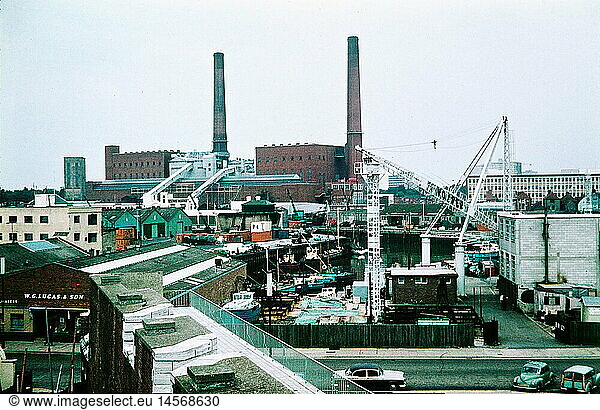 Geo. hist.  GroÃŸbritannien  StÃ¤dte  Portsmouth  Industrie  Kohlekraftwerk  Ansicht  1960er Jahre Geo. hist., GroÃŸbritannien, StÃ¤dte, Portsmouth, Industrie, Kohlekraftwerk, Ansicht, 1960er Jahre
