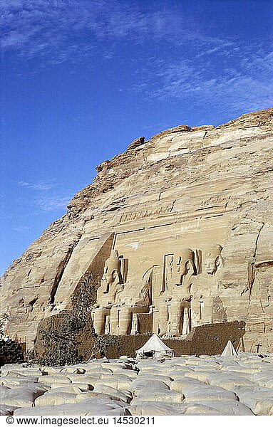 Geo. hist.  Ã„gypten  Abu Simbel  Tempel des Ramses II.  vor 1965