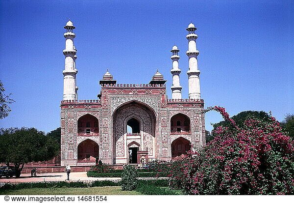 Geo. hist.  Indien  Agra  Grab des Akbar  um 1980er Jahre Geo. hist., Indien, Agra, Grab des Akbar, um 1980er Jahre