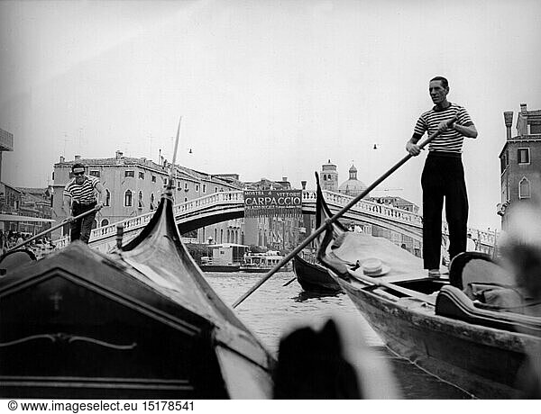 Geo. hist.  Italien  Venedig  BrÃ¼cken  Ponte degli Scalzi  erbaut 1932 - 1934 von Eugenio Miozzi  um 1960