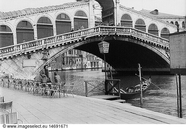 Geo. hist.  Italien  Venedig  Rialto BrÃ¼cke  1950
