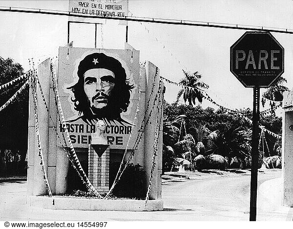 Geo. hist.  Kuba  Politik  Propaganda  Plakat mit PortrÃ¤t von Ernesto 'Che' Guevara  1960er Jahre Geo. hist., Kuba, Politik, Propaganda, Plakat mit PortrÃ¤t von Ernesto 'Che' Guevara, 1960er Jahre