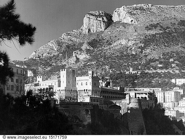 Geo hist.  Monaco  GebÃ¤ude  FÃ¼rstenpalast  Aussenansicht  1956
