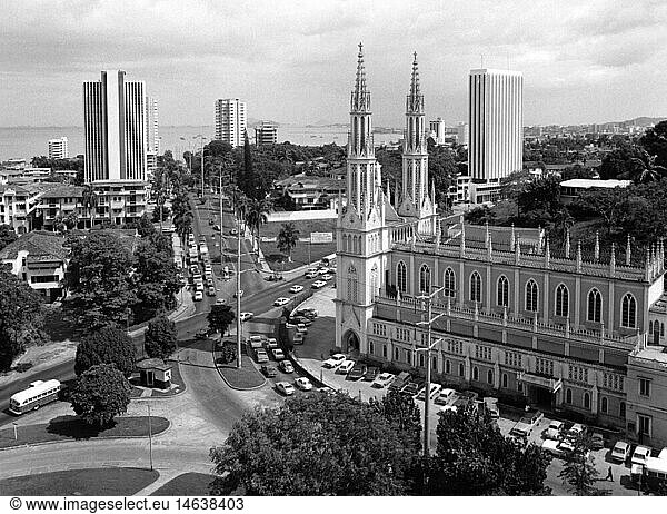 Geo. hist.  Panama  StÃ¤dte  Panama-Stadt  Stadtansichten  Stadtansicht mit Blick auf die Kirche Iglesia del Carmen  1978
