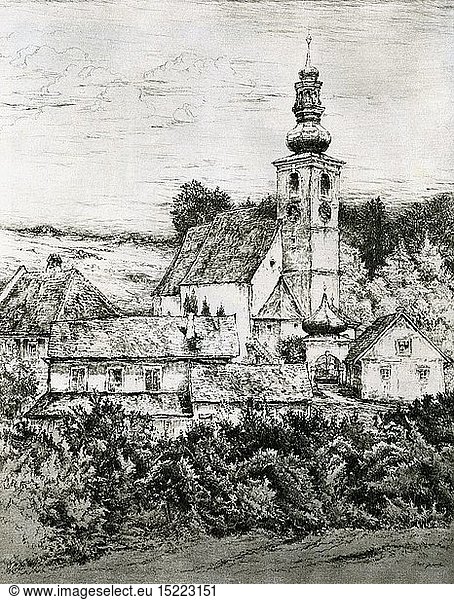 Geo hist.  Ã–sterreich  Gemeinden  Fischlham  Schule von Adolf Hitler 1895 - 1897