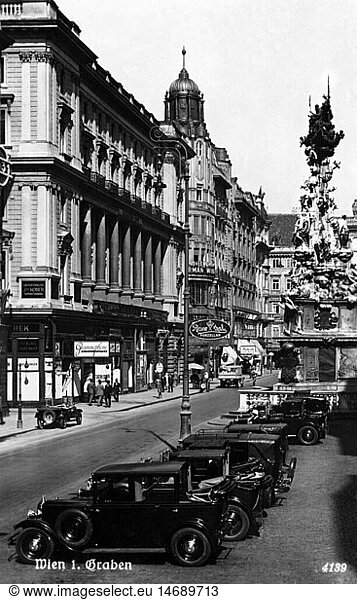 Geo. hist.  Ã–sterreich  StÃ¤dte  Wien  StraÃŸen  Graben  1930er Jahre Geo. hist., Ã–sterreich, StÃ¤dte, Wien, StraÃŸen, Graben, 1930er Jahre