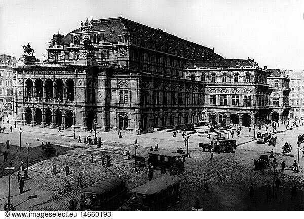 Geo. hist.  Ã–sterreich  Wien  Opernhaus  vor 1896 Geo. hist., Ã–sterreich, Wien, Opernhaus, vor 1896,