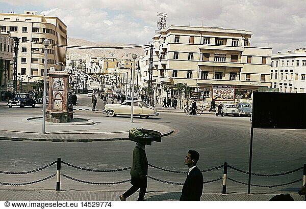 Geo. hist.  Syrien  Damaskus  StraÃŸenszene  1955