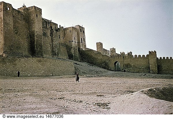Geo. hist.  Tunesien  StÃ¤dte  Sousse  Burgen  Kasbah  1960er Jahre