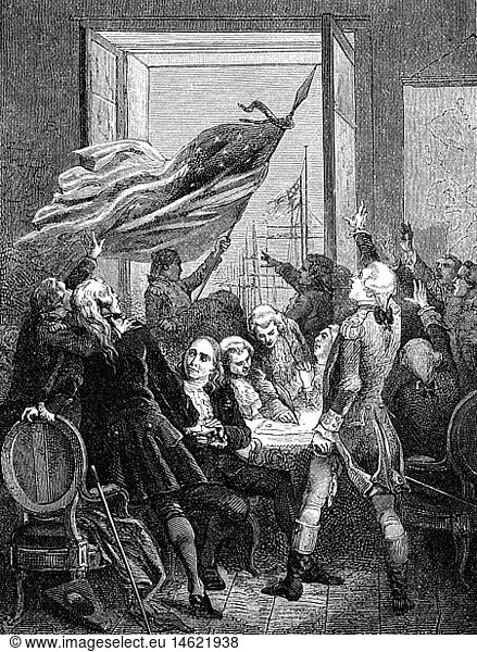 Geo. hist.  USA  Politik  UnabhÃ¤ngigkeitserklÃ¤rung in Philadelphia 4.7.1776