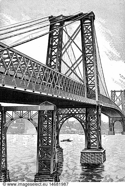 Geo. hist.  USA  StÃ¤dte  New York  BrÃ¼cken  Williamsburg Bridge  erbaut 1896 - 1903