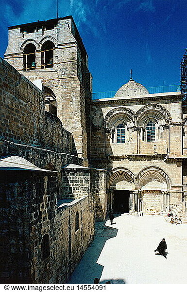 Geo.  Israel  Jerusalem  Grabeskirche (Auferstehungskirche)  AuÃŸenansicht  Eingang