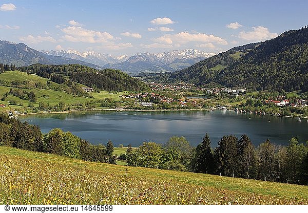 Geografie  BRD  Bayern  AllgÃ¤u  OberallgÃ¤u  Grosser Alpsee bei Immenstadt  AllgÃ¤uer Alpen