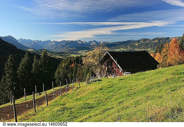 Geografie  BRD  Bayern  AllgÃ¤u  OberallgÃ¤u  Illertal  bei Sonthofen  AllgÃ¤uer Alpen  HÃ¼tte