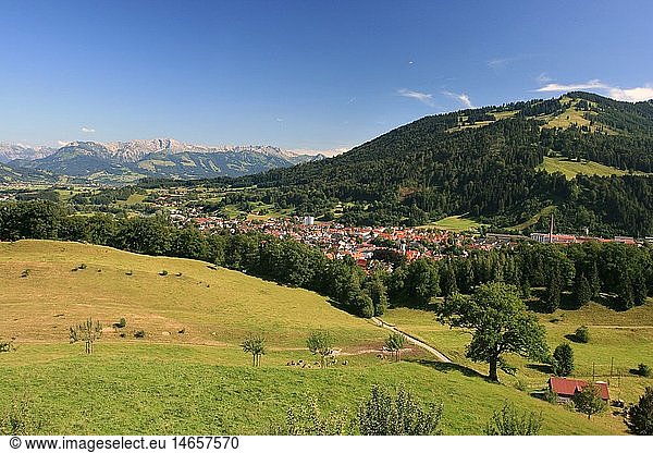 Geografie  BRD  Bayern  AllgÃ¤u  OberallgÃ¤u  Immenstadt  Illertal  AllgÃ¤uer Alpen  Mittag (rechts)