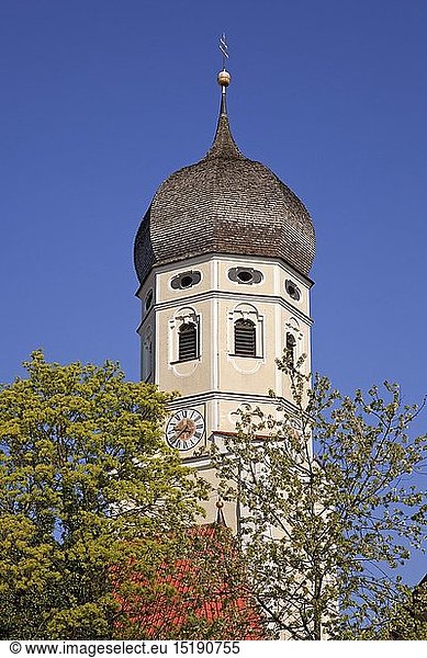 Geografie  BRD  Bayern  Erling  Kirchturm