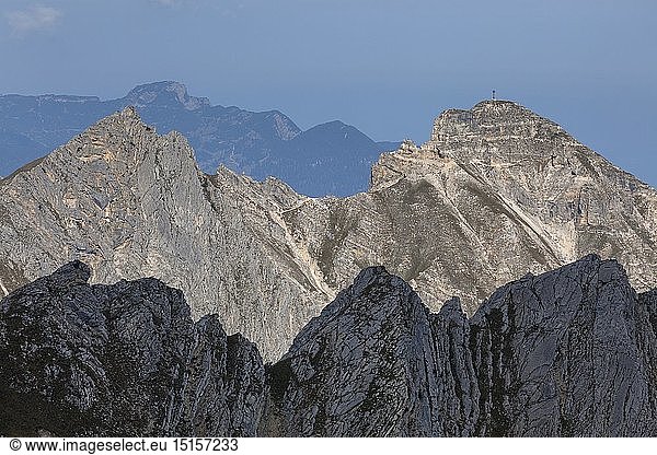 Geografie  BRD  Bayern  KrÃ¼n  Blick von Soiernspitze auf Feldernkreuz und SchÃ¶ttlkarspitze  KrÃ¼n  Oberbayern
